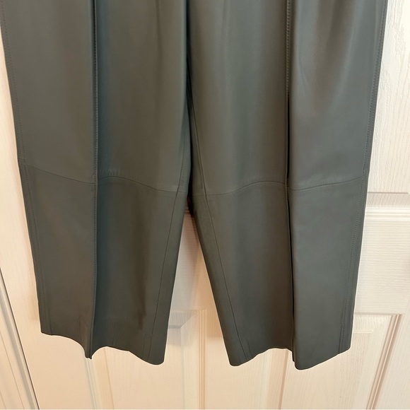 Vince Lamb Leather Wide Leg Crop Pants in Sea Stone Size 4 - Picture 9 of 15
